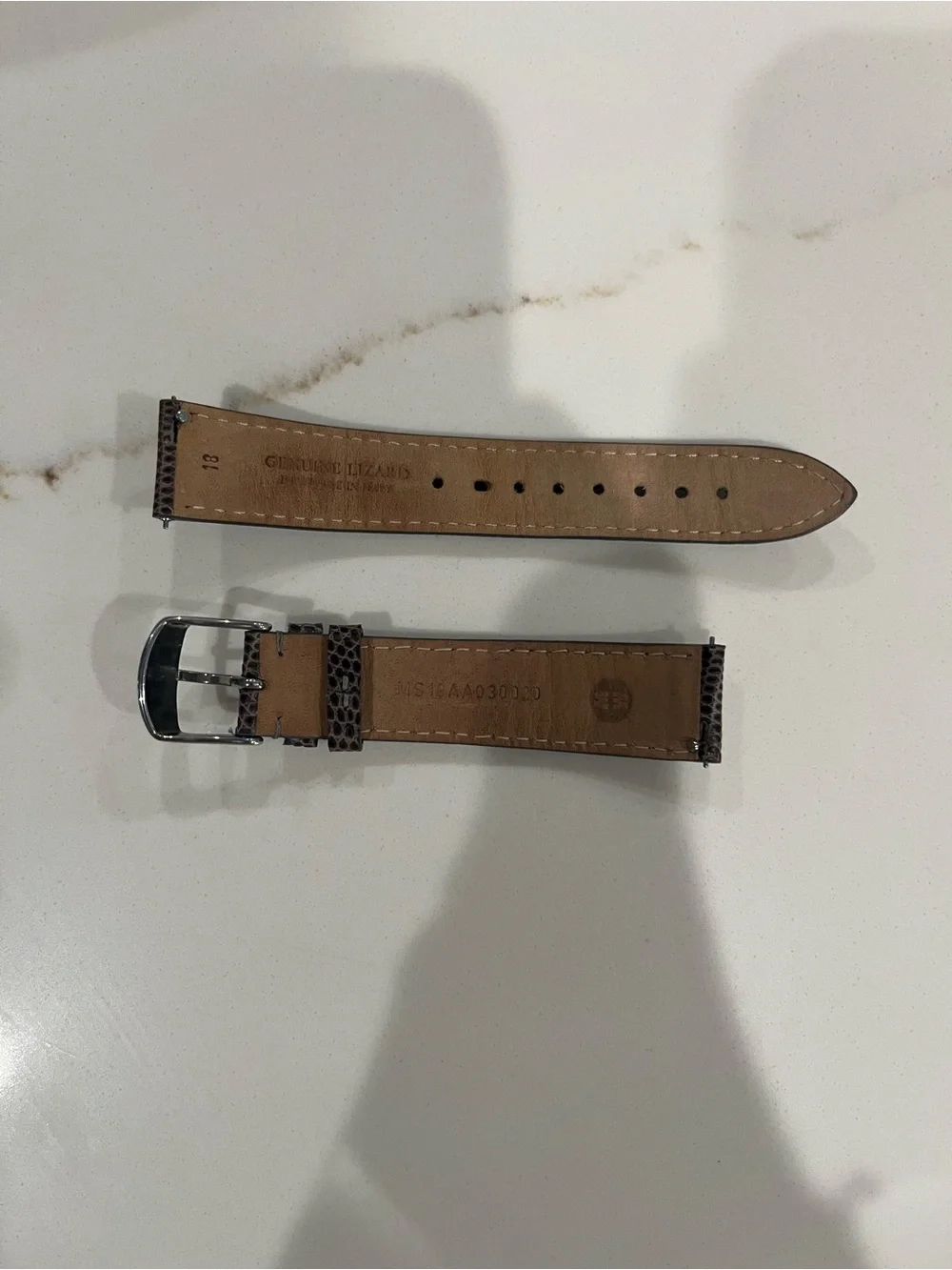 Michele purple grey lizard watch strap